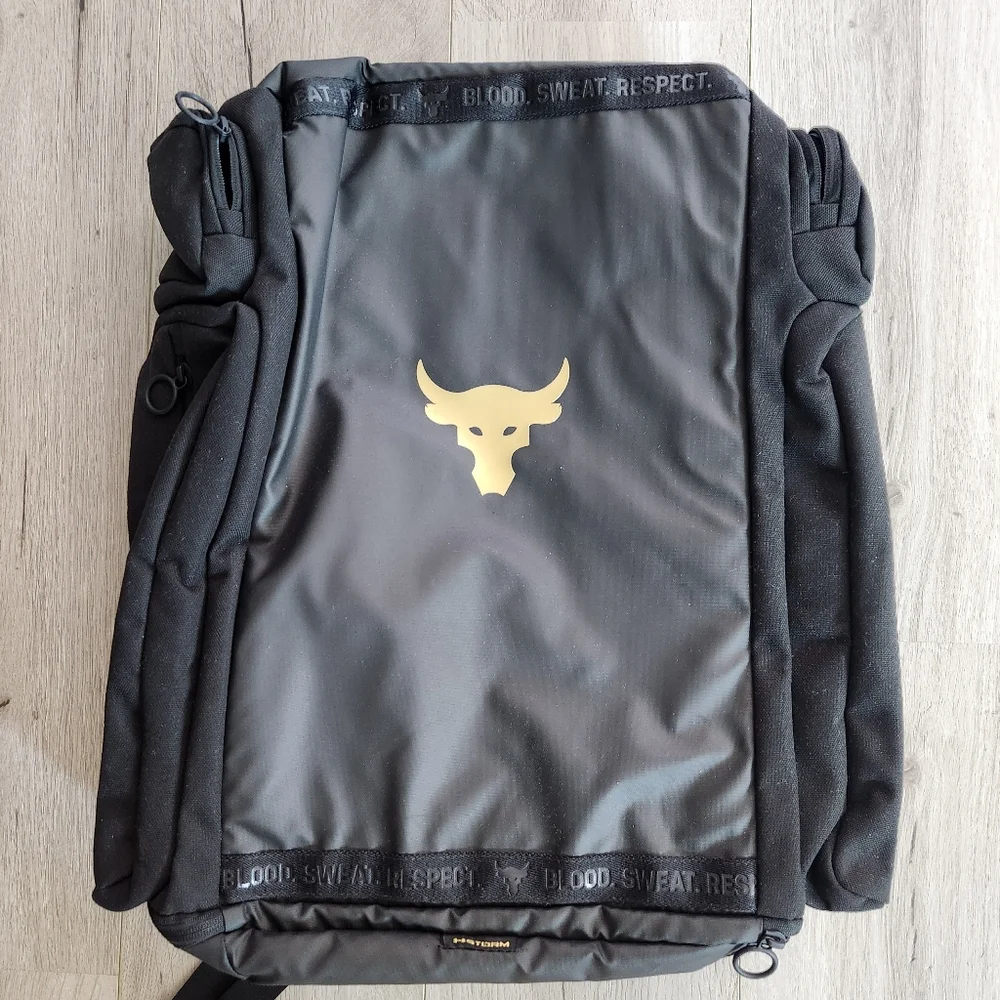 Under Armour UA Project Rock  Backpack Black Gold  1376459 002